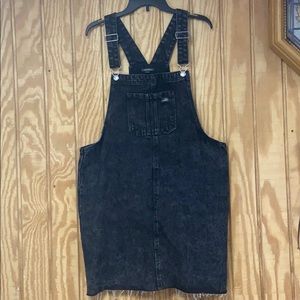 Black denim overall dress